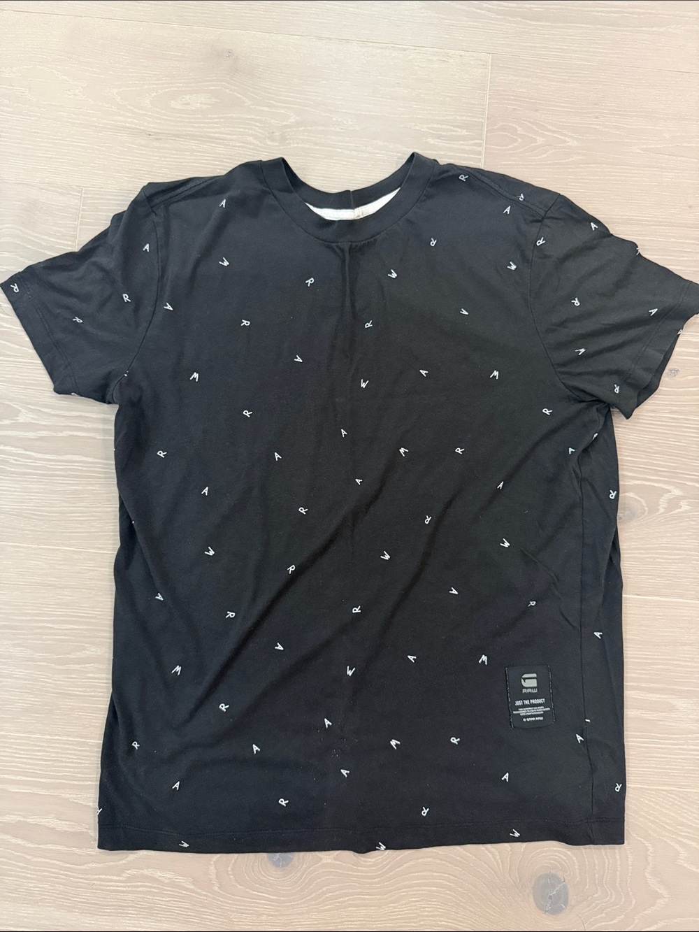 G-Star Black Tee with White Micro Print size Large